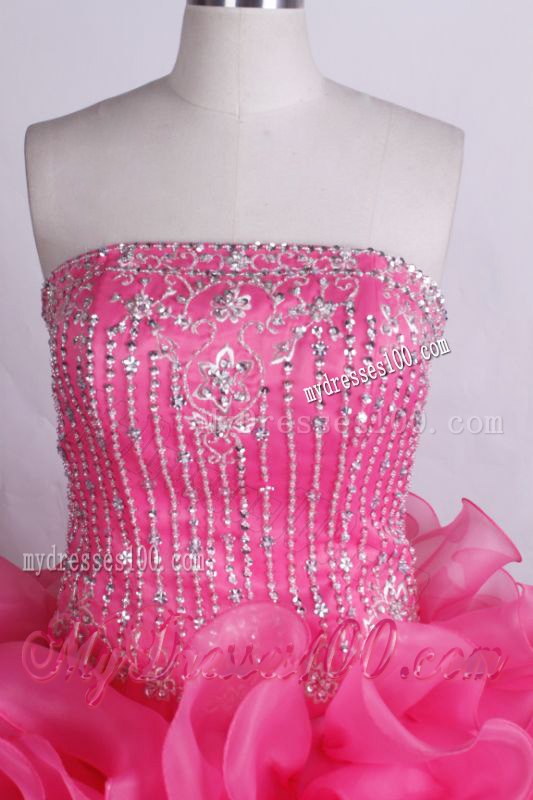 Luxurious Beading Rolling Flowers Ball Gown Sweet 15 Dresses